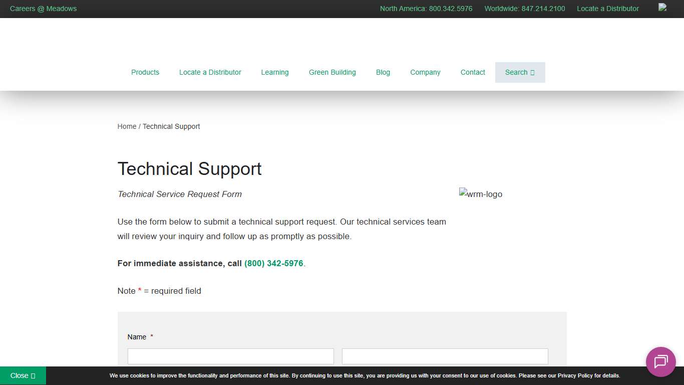 Technical Support - W. R. Meadows